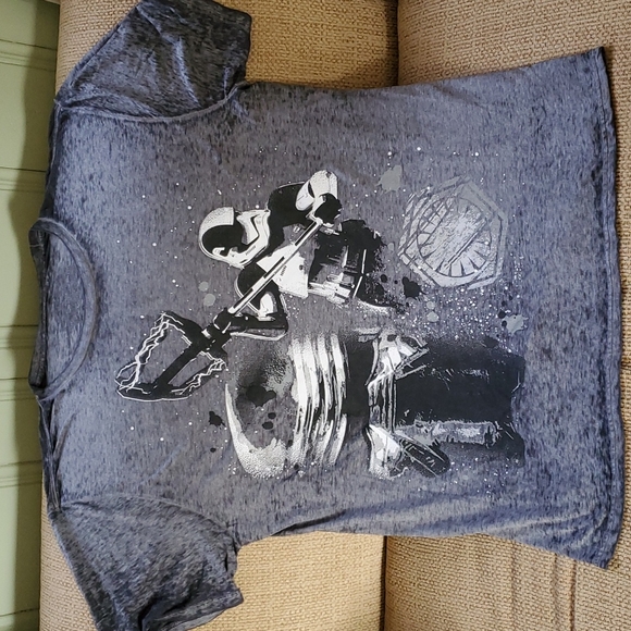 Star Wars 2x men's t-shirt never worn new only missing tags gray first order - Picture 1 of 2